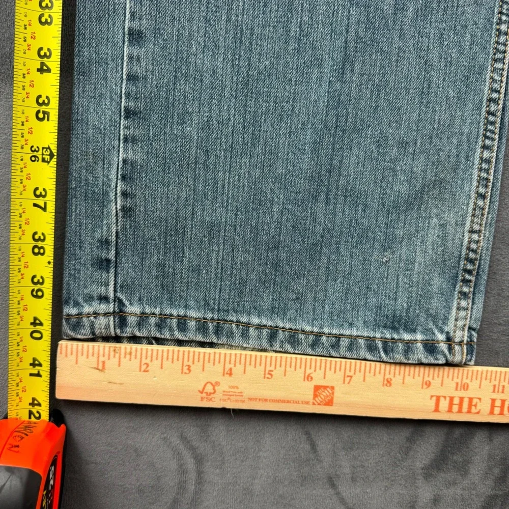 Levis 559 Relaxed Straight Leg Jeans Men 40x30 Medium Wash Blue Denim Distressed